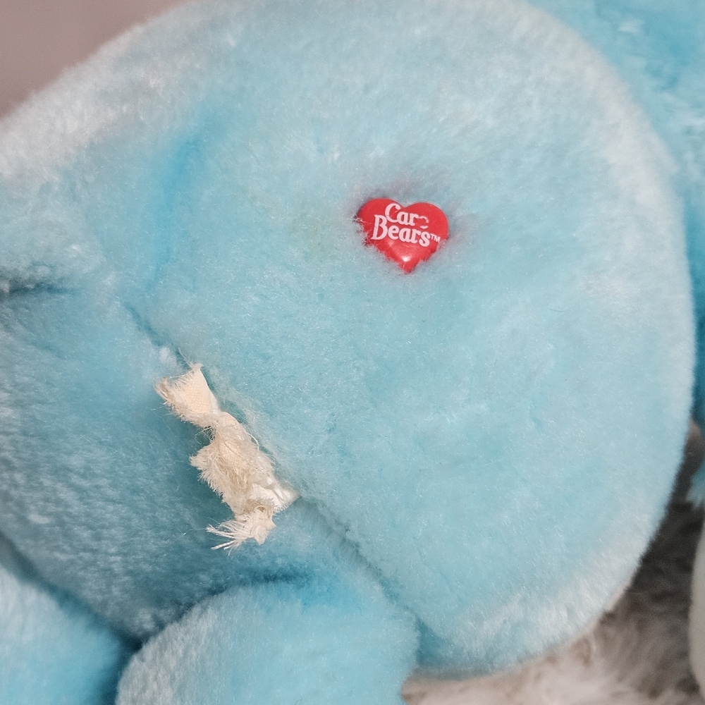 Care Bears - Vintage Aqua Blue Wish Bear Plush - 1983 - Picture 7 of 10